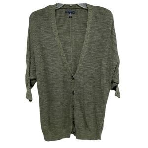 American Eagle Oversized Slouchy Cardigan Sweater Size XS Green Knit Relaxed